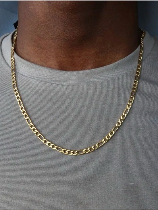 Other - Gold Figaro Chain Necklace - Classic Link Style